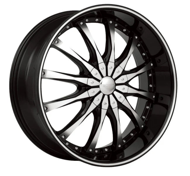 DW8 22x9 Black Machined Wheel