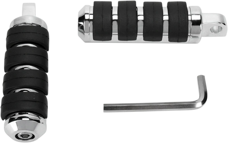 Chrome Foot Peg with Rubber Inserts