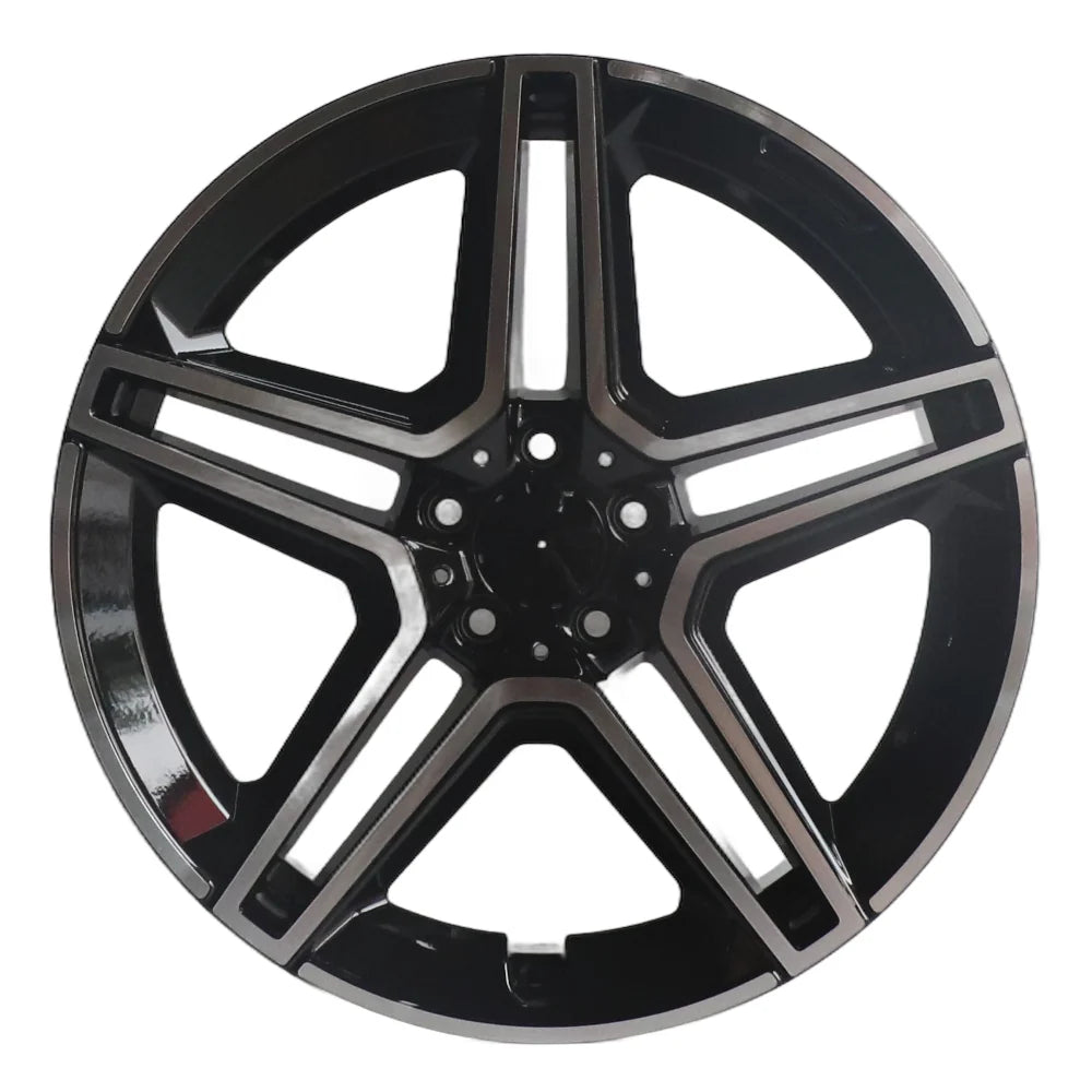 20x8.5 +35mm 5x112mm 66.56mm Gloss Black Machined Spokes Wheel
