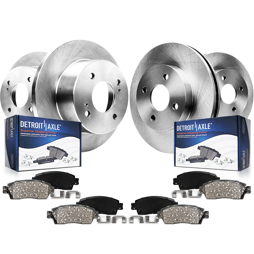 Front & Rear Disc Rotors and Ceramic Brake Pads Kit