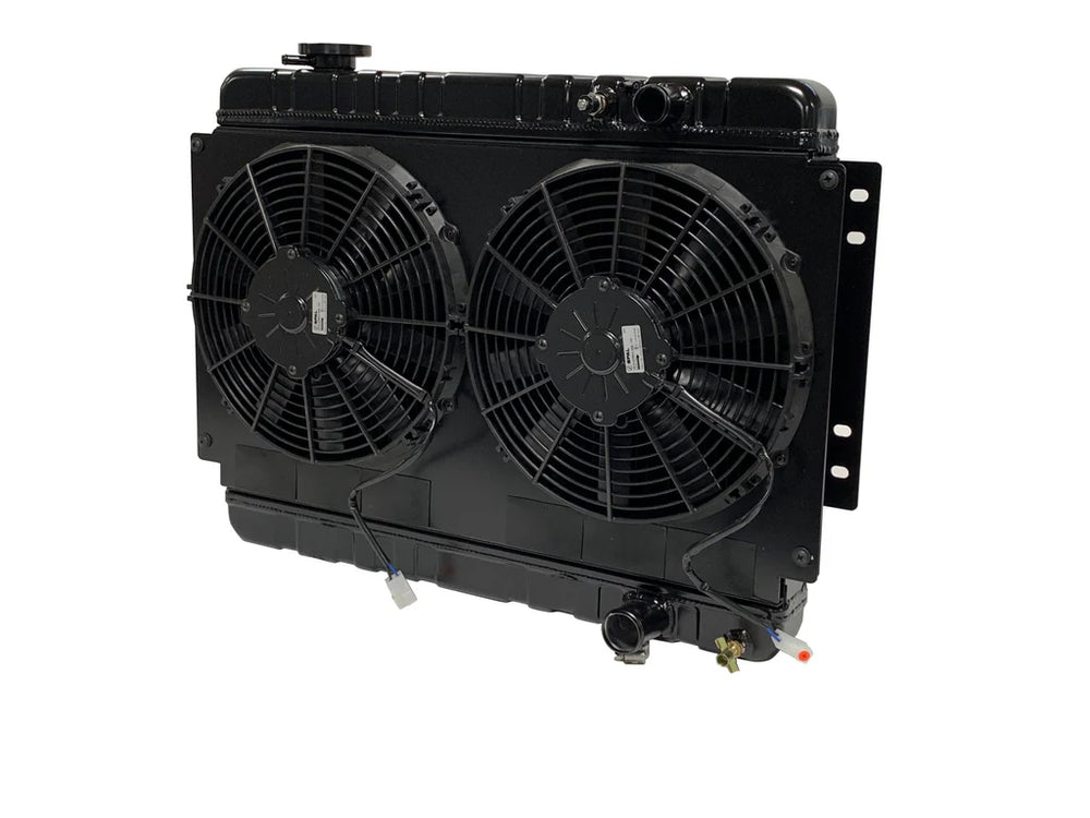 Radiator w/fans Chevelle 64-67 LS Man Trans Raw
