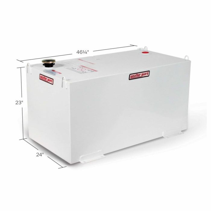 100GALLON STEEL FUEL TRANSFER TANK RECTANGLE FOR DIESEL AND HYDRAULIC FLUID WHITE FINISH