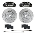 LEED Brakes Front Kit with Drilled Rotors and Black Powder Coated Calipers
