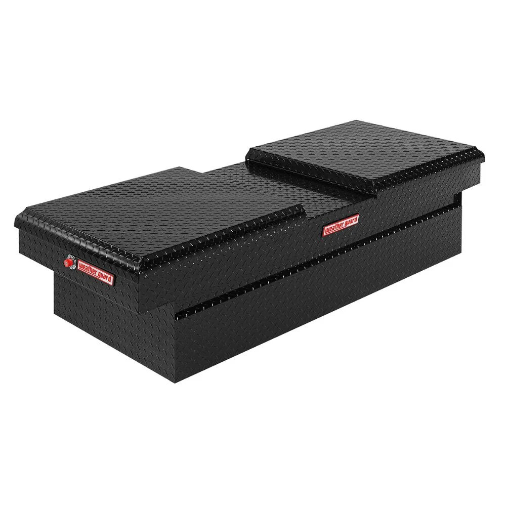 71 X27 X 18 ALUMINUM FULL EXTRA WIDE GULL WING BOX 15.3 CU FT GLOSS BLACK FINISH