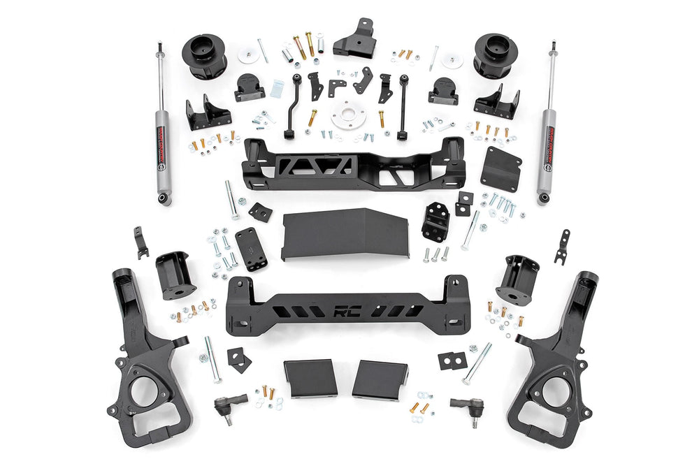 1x 338BOX1 1x 33430BOX1 1x 33430BOX2 1x 23207 1x 33430BOX3 1x 334BOX1 5 Inch Lift Kit Air Ride Ram 1500 4WD (2019-2021)