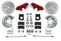 LEED Brakes Spindle Kit with Drilled Rotors and Red Powder Coated Calipers