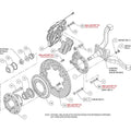 Wilwood Dynapro 6 Front Hub Kit 12.19in Red 1970-1973 Mustang Disc & Drum Spindle