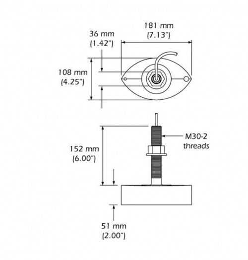 XDCRXSONIC50/200KHZ1 KWTHRU-HULL