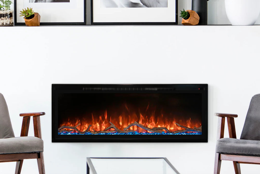 60IN SPECTRUM SLIMLINE WALL MOUNT/RECESSED ELEC FIREPLACE (4IN DEEP56IN X 12IN VIEWING)