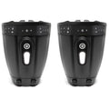 2PACK BLACK 8IN SPEAKERS TWO AMPLIFIED + TWO BATTERIES