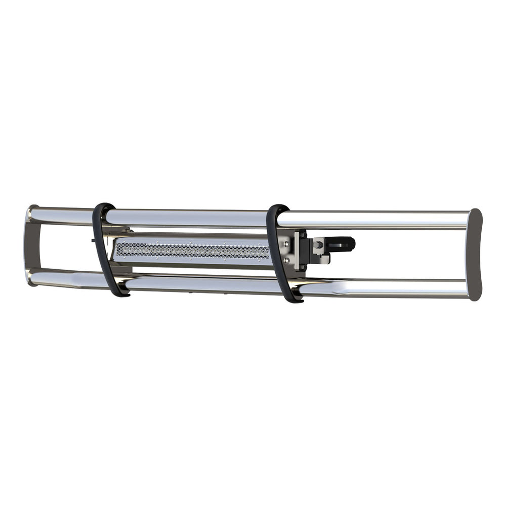 MILESTONE POLISHED STAINLESS BUMPER GUARD WITH LED LIGHT BAR