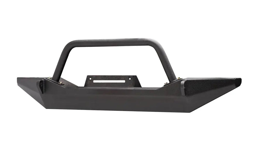 ~(71 lbs. 49X17X12)~ 07-14 - JK 2/4 Door Notorious Front Bumper w/ Winch Plate Centered Drum - Unfinished Steel/Alum