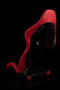 Braum Falcon-S Composite FRP Reclining Seats - Red W Black Stitching - BRR9R-RDBS