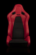 Braum Falcon-S Composite FRP Reclining Seats - Red W Black Stitching - BRR9R-RDBS