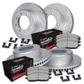 R1 12-22 Ford F-450 Super Duty Front & Rear Drill/Slot Carbon Coated Rotor Set w/Off-Road/Tow Pads