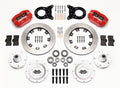 Wilwood Dynapro Dust-Boot Front Kit 12.19in Red 1965-1969 Mustang Disc & Drum Spindle