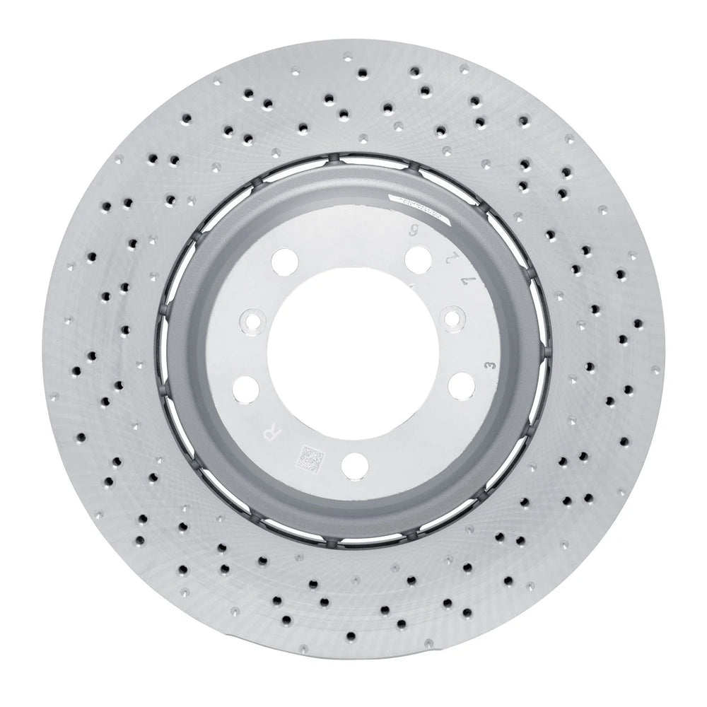 R1 Concepts Hi-Carbon Alloy GEOMET Coated Rotor - Drilled Fits Porsche Cayman