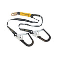 SOFTCOIL ARC FLASH TWINLEG LANYARD 4IN OPENING UTILITY/LINEMANS HOOKS 6FT BLK