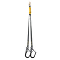 SOFTCOIL ARC FLASH TWINLEG LANYARD 4IN OPENING UTILITY/LINEMANS HOOKS 6FT BLK