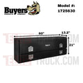 21X13X60 INCH GLOSS BLACK DIAMOND TREAD ALUMINUM PICKUP CONTRACTOR WITH LOWER DOOR