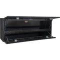 21X13X60 INCH GLOSS BLACK DIAMOND TREAD ALUMINUM PICKUP CONTRACTOR WITH LOWER DOOR