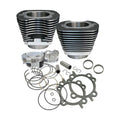 S&S Cycle 99-06 BT 4in Bore 4in Stroke Cylinder Kit - Wrinkle Black w/ Highlight