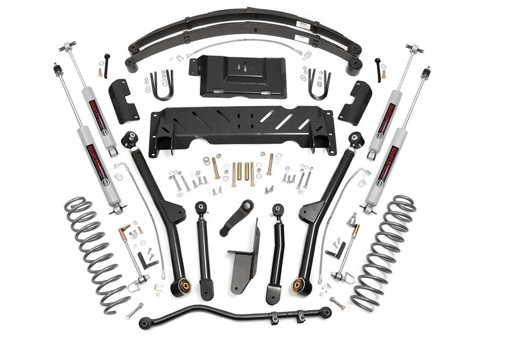1x 1689BOX5 4.5 Inch Lift Kit Long Arm RR Leafs NP242 Jeep Cherokee XJ (84-01)