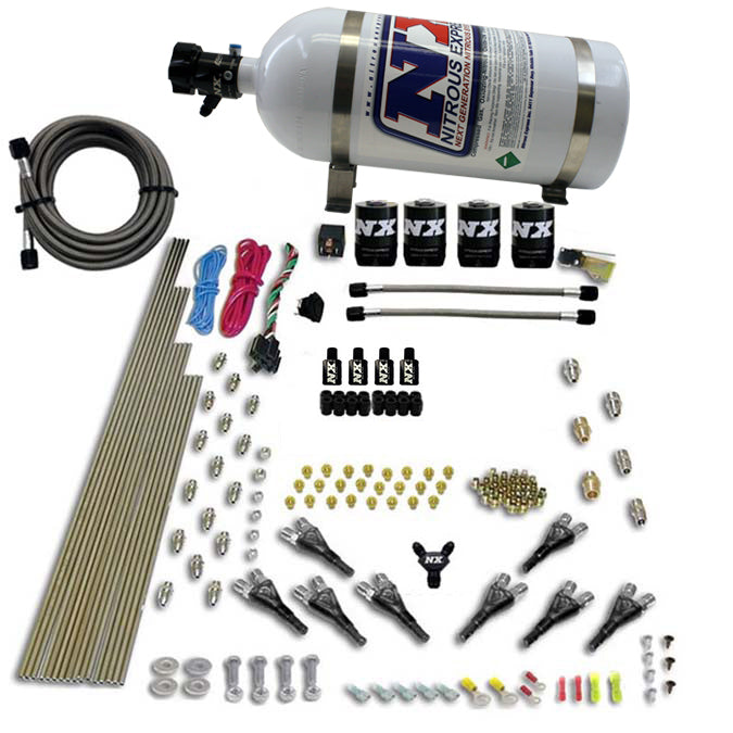 Nitrous Express - 8 CYL SHARK DIRECT PORT, 4 SOLENOIDS, WITHOUT BOTTLE (200-600HP JETTING) - 90006-00