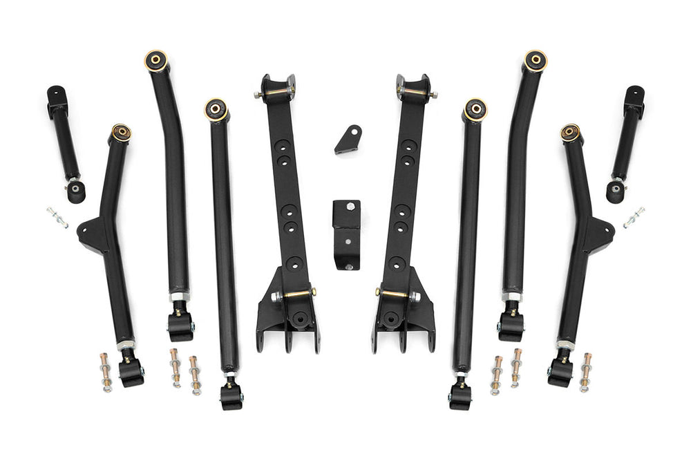 1x 1663BOX4 1x 1663BOX6 1x 1663BOX5 Long Arm Upgrade Kit 4-6 Inch Lift Jeep Wrangler TJ 4WD (97-06)