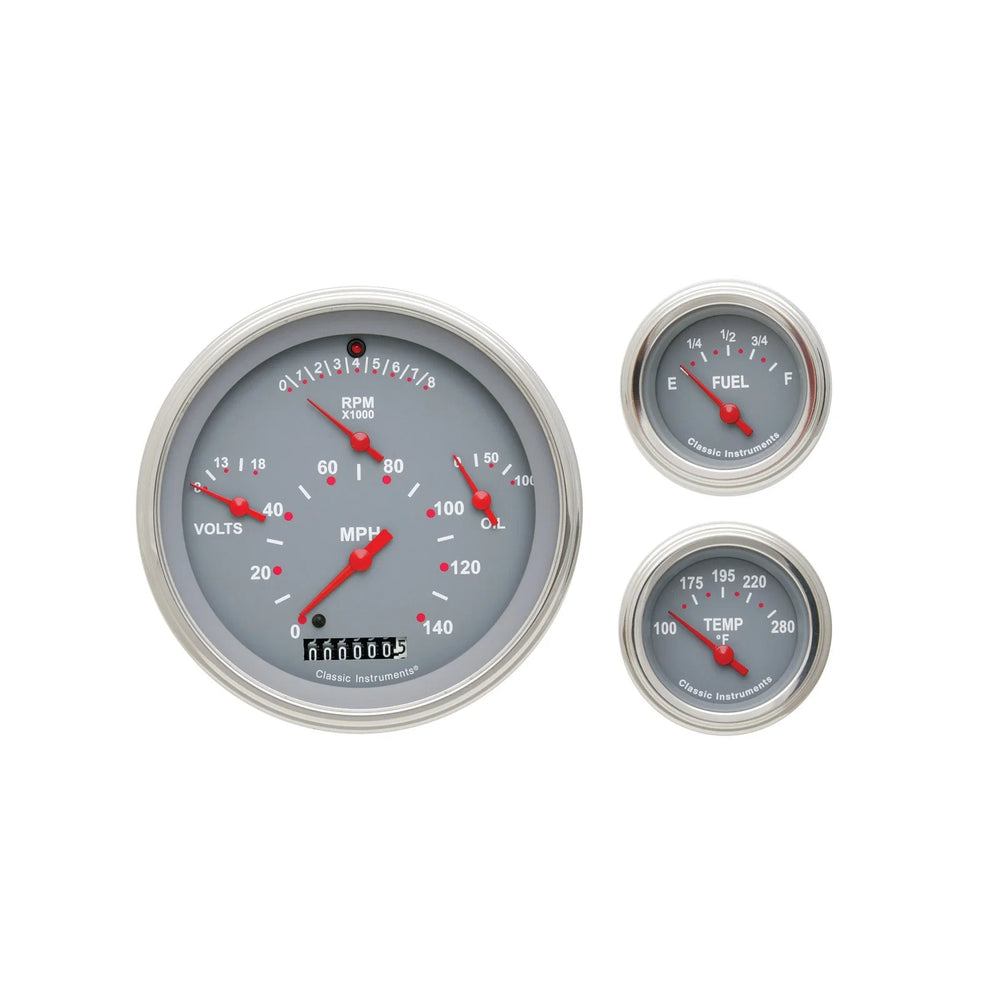 57 CHEVY 6 GAUGE SET GREY-LS