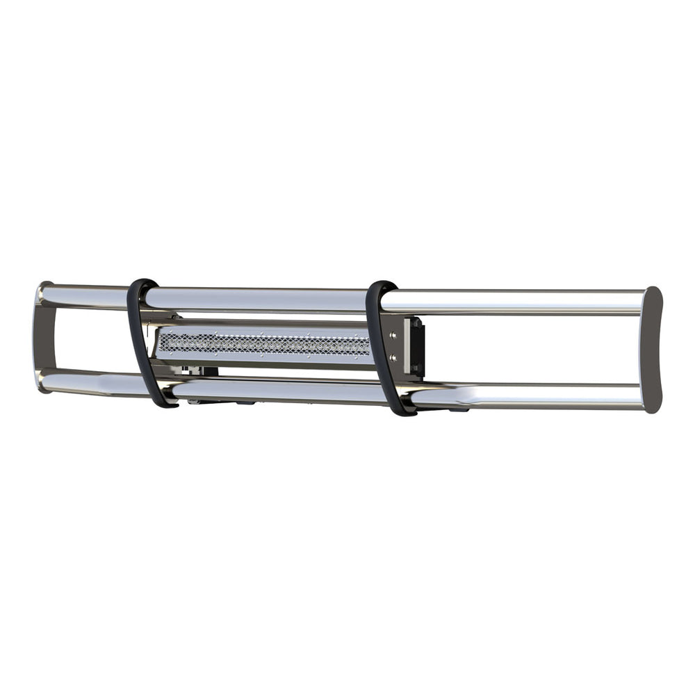MILESTONE POLISHED STAINLESS BUMPER GUARD WITH LED LIGHT BAR