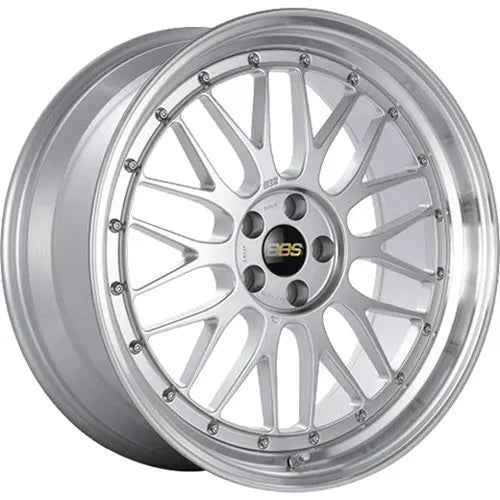 BBS LM 18x9 5x114.3 ET42 Diamond Silver Center Diamond Cut Lip Wheel - 82mm PFS/Clip Required
