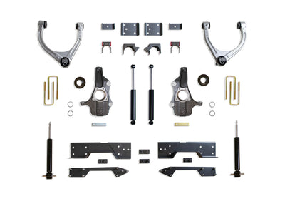 Maxtrac 2019+ GM 1500 2WD/4WD 4in/6in Lowering Kit w/ Struts, Spindles, and Alum. Forged UCAs