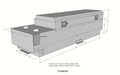 DOT APPROVEDDIAMOND PLATE ALUMINUM REFULING TANK/TOOLBOX COMBO58 GAL RECTANGLE