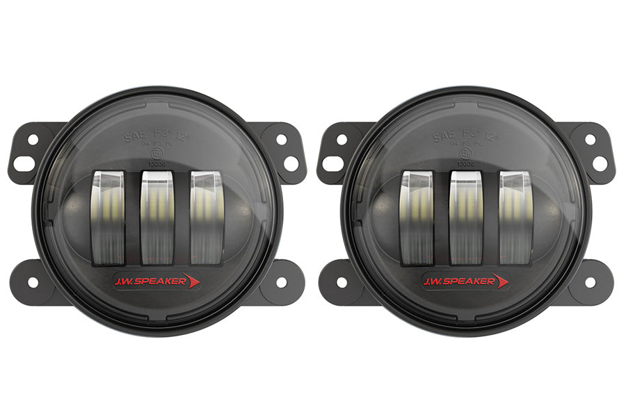0718 WRANGLER 12V SAE/ECE LED FOG LIGHT W/BLACK INNER BEZEL 2 LIGHT KIT