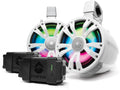 2PACK WHITE 8IN SPEAKERS TWO AMPLIFIED + TWO BATTERIES