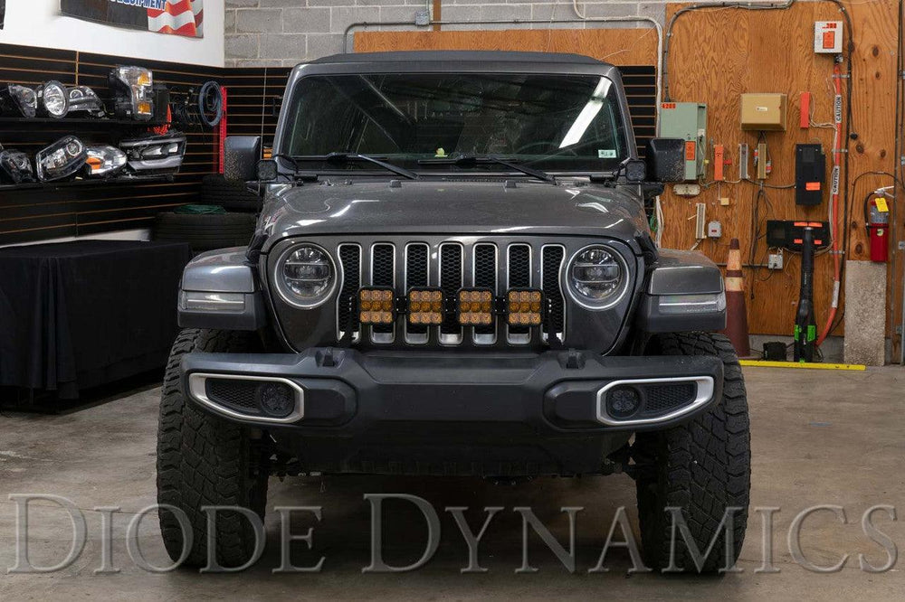 Diode Dynamics - Jeep JL SS5 4-Pod CrossLink Grille Lightbar Kit, Sport Yellow Combo