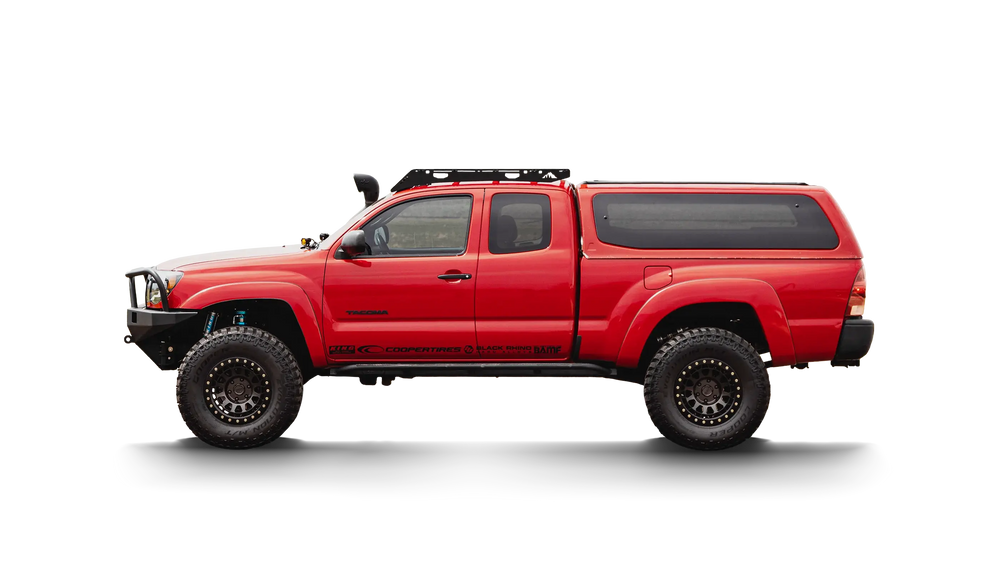 The Teton (2005-2021 Tacoma Access Cab) Roof Rack Full Height (No Light Bar) Black Textured Powder Coat