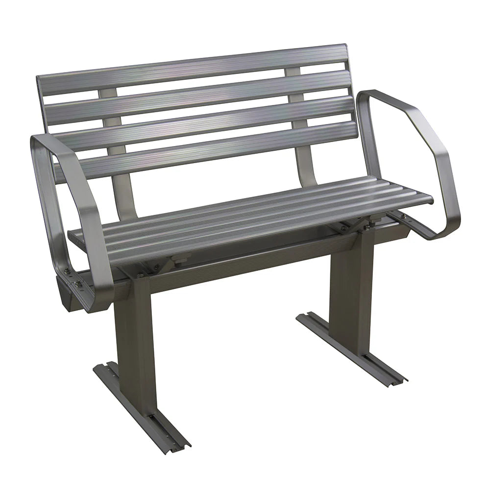 ALUMINUM BENCH 2-SEAT ARMS