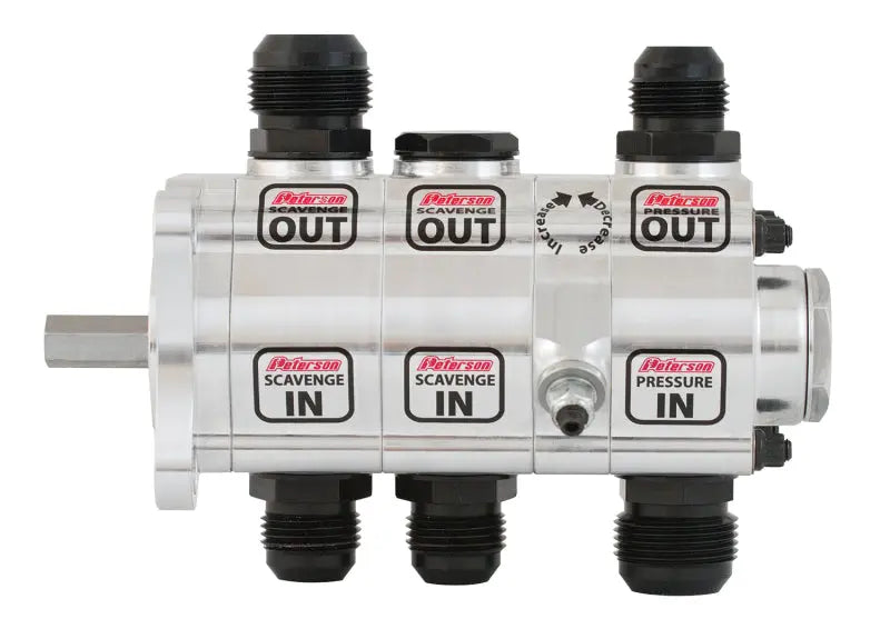 Peterson Fluid Systems R4 3-Stage Oil Pump - Left Side Mount - Rear Drive Drag - Front Pressure