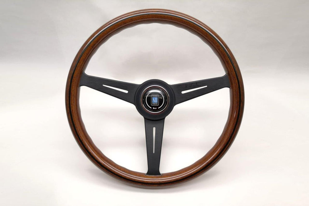 Classic 360mm Wood Grip Steering Wheel with Black Spokes