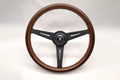 Classic 360mm Wood Grip Steering Wheel with Black Spokes