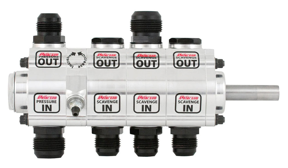 Peterson Fluid Systems R4 4-Stage Oil Pump - Left Side Mount - Rear Drive Drag - Front Pressure
