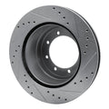 R1 Concepts Brake Rotor Drilled and Slotted Silver Fits Ford F-350