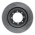 R1 Concepts Brake Rotor Drilled and Slotted Silver Fits Ford F-350