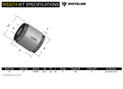 Whiteline NISSAN NAVARA 05-26 Front Upper Control Arm Bushing