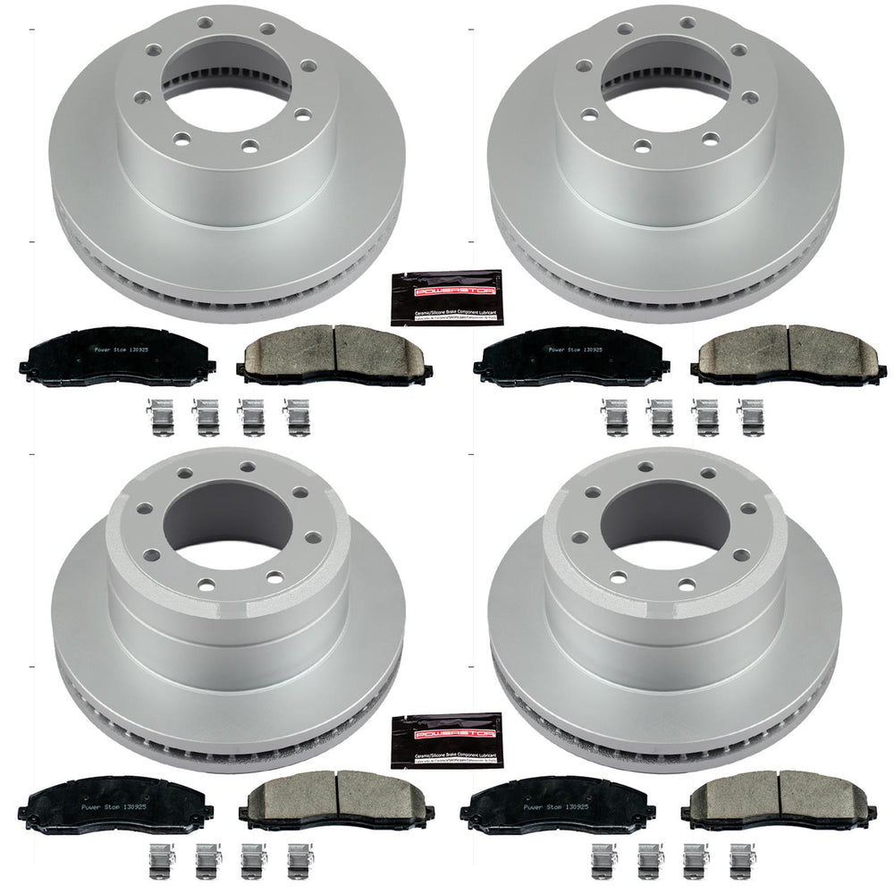 Power Stop 13-22 Ford F-350 Super Duty Front & Rear Z17 Coated Brake Kit
