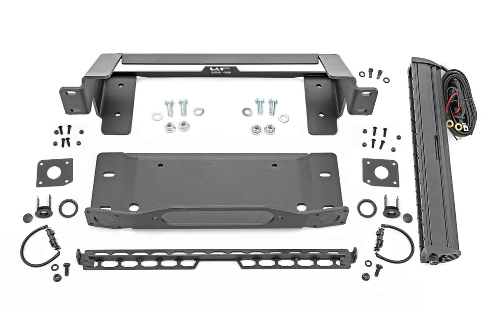 High Winch Mount | All Models | 20 Inch Black Single Row LED | DRL | Ford Bronco (21-26)