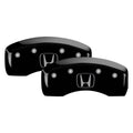 Set Of 4 Caliper Covers Engraved Front Honda Engraved Rear H Logo Black Finish Silver Characters 2023-2024 Honda CR-V 17 Inch Wheel MGP Caliper Covers
