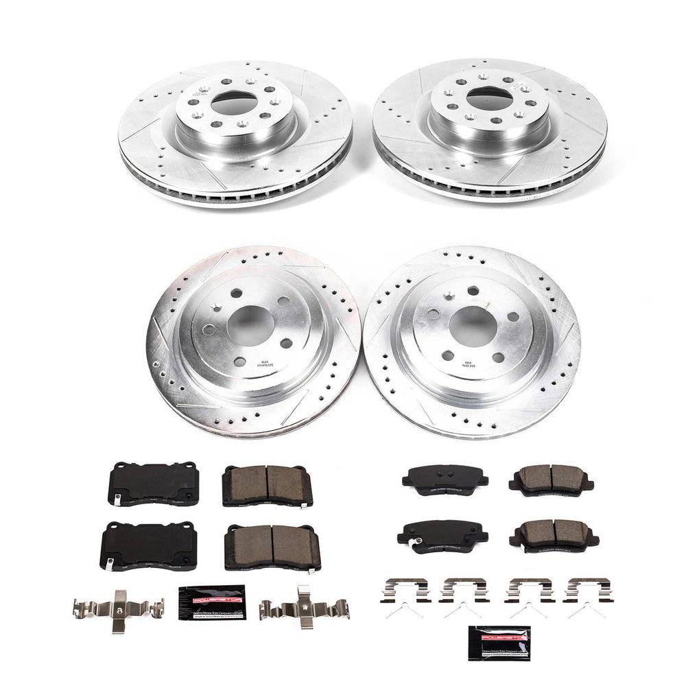Power Stop 2019 Cadillac CTS Front & Rear Z23 Evolution Brake Kit